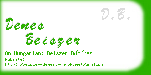 denes beiszer business card
